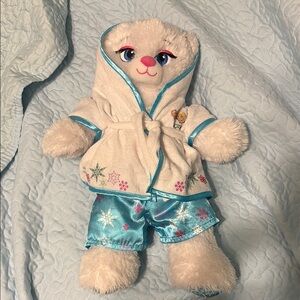 Build-A-Bear White and Blue Plush with Snowflake Outfit